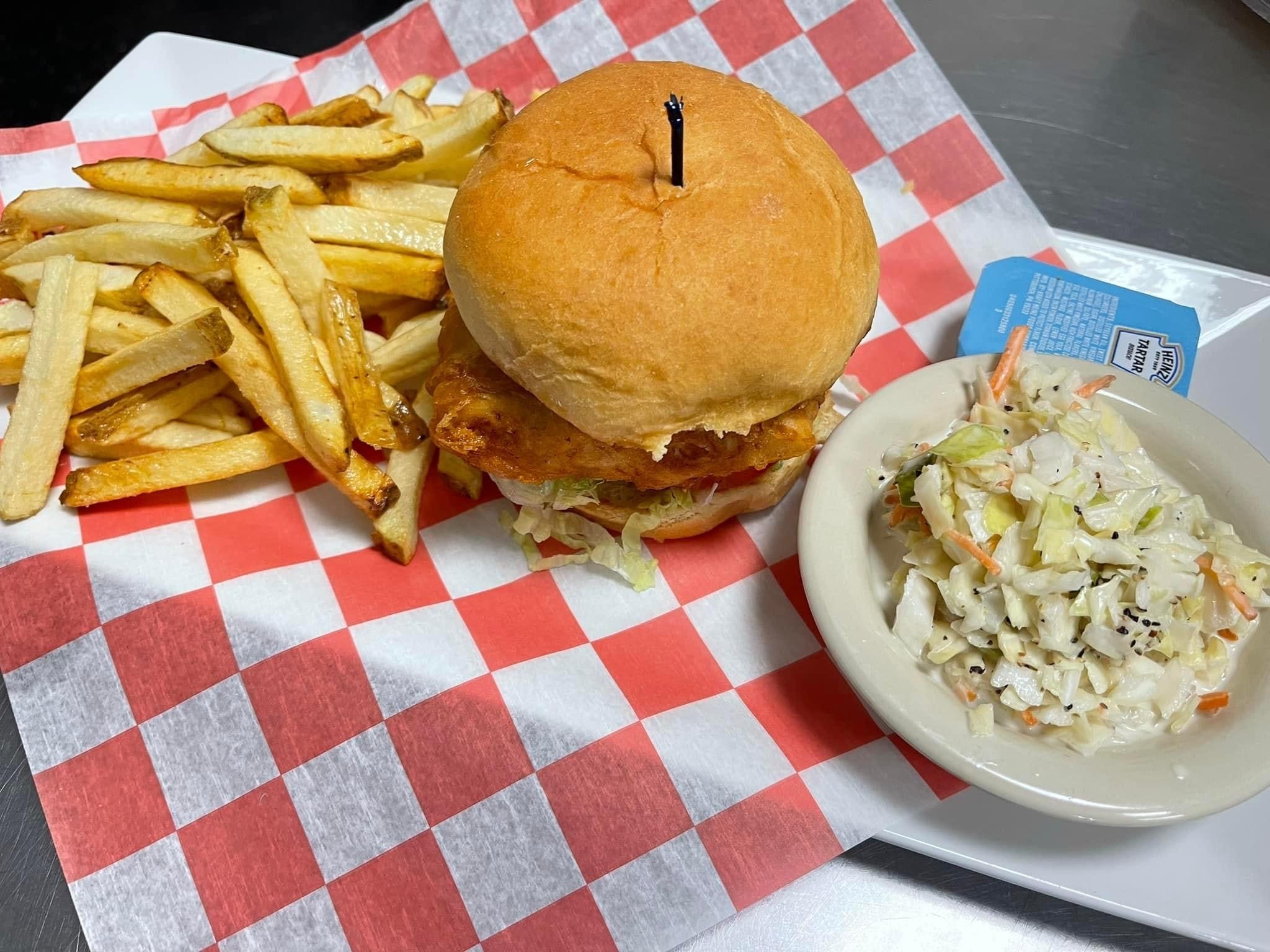 Fried Haddock Sandwich.