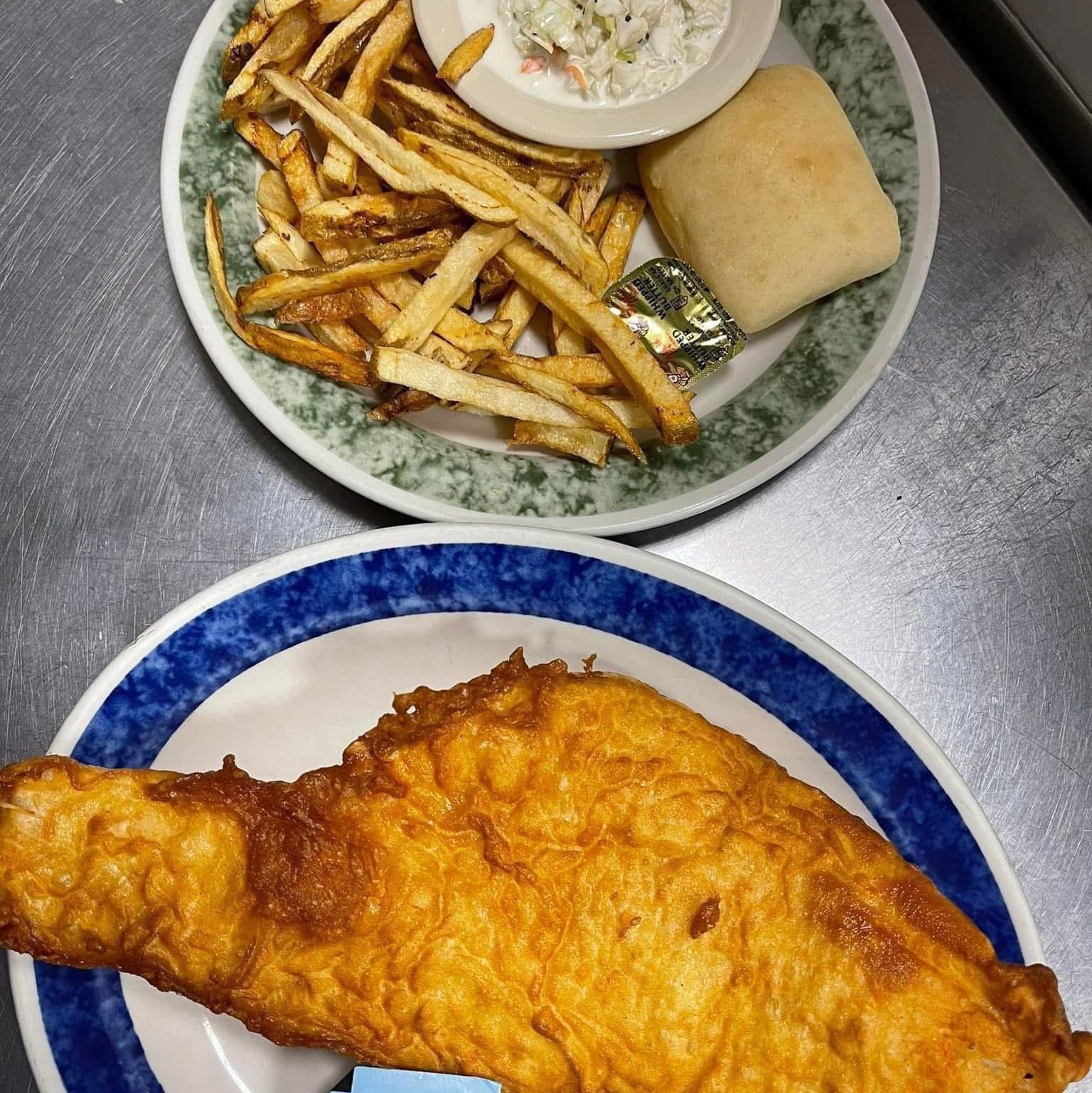 Fried Haddock Dinner.